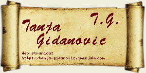Tanja Gidanović vizit kartica